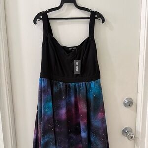 Hot Topic Black and Cosmic Print Dress